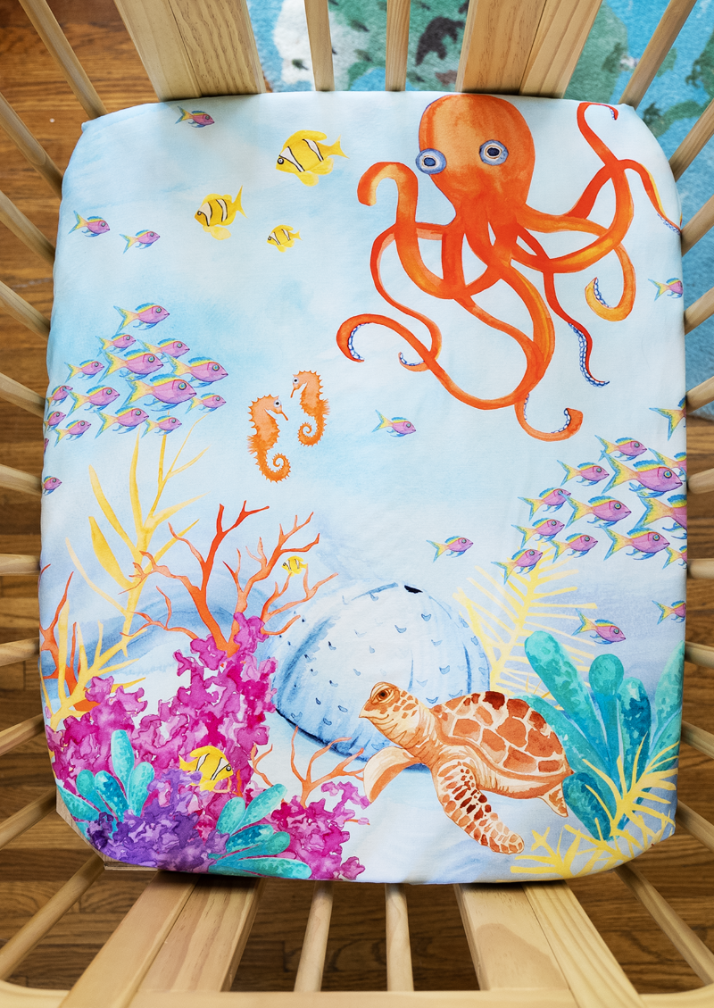 Nestig Mini Crib Compatible: Ocean Crib Sheet